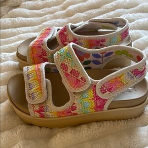Rocket Dog Pink and Yellow Sandals with Fruity Design